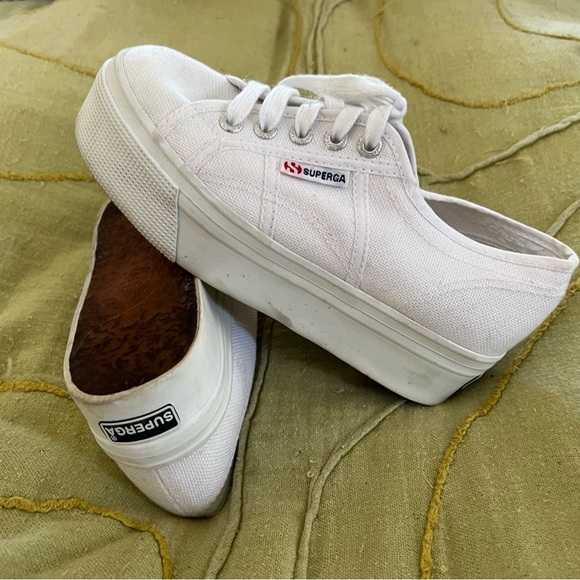 Superga Shoes - Superga 2790 White Chunky Platform Sneakers